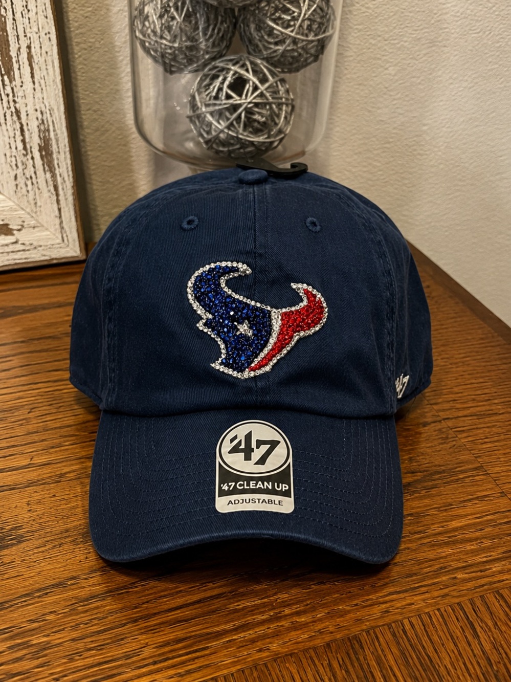 '47 Houston Texans Navy Baseball Cap with Crystal Logo